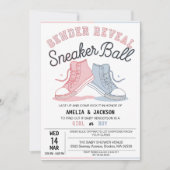 Niedliches rosa blaues Geschlecht offenbart Sneake Einladung (Vorderseite)