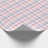 niedliches rosa blaues kariertes Geschlecht offenb Geschenkpapier (Ecke)
