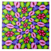 Niedliches rosa Blume Muster Fliese (Vorderseite)