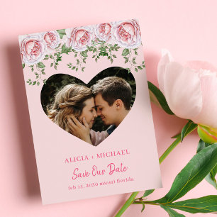 Niedliches Rosa Blumengebäck Foto Hochzeit Save The Date