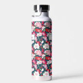 Niedliches rosa Blumenmuster, Monogramm des Indivi Trinkflasche (Rechts)