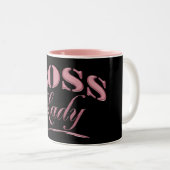 Niedliches rosa Boss Lady Design Zweifarbige Tasse (VorderseiteRechts)