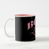 Niedliches rosa Boss Lady Design Zweifarbige Tasse (Links)