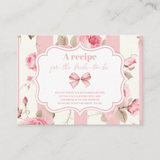 Niedliches rosa Bow-Brautparty Begleitkarte (Vorderseite)