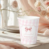 Niedliches rosa Bow-Brautparty Pappbecher