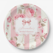 Niedliches rosa Bow-Brautparty Pappteller (Vorderseite)