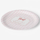 Niedliches rosa Bow-Brautparty Pappteller (Schrägansicht)