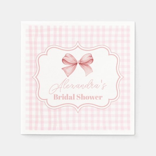 Niedliches rosa Bow-Brautparty Serviette (Vorderseite)