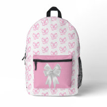 Niedliches rosa Bow Muster Backpack mit weißem Ban