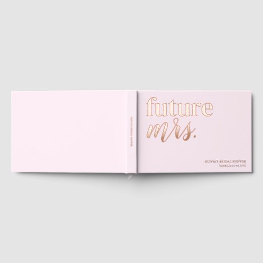 Niedliches rosa Brautparty Rose Gold Fossil Gästebuch (Voll)