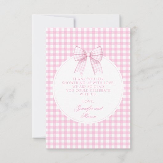 Niedliches Rosa Bugbaby Dusche Foto Dankeschön Kar Dankeskarte (Rückseite)