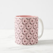 Niedliches rosa Cat Face Cartoon Muster Zweifarbige Tasse (VorderseiteRechts)