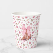 Niedliches rosa Coquette Cowgirl Stiefel und Bow P Pappbecher (Vorderseite)