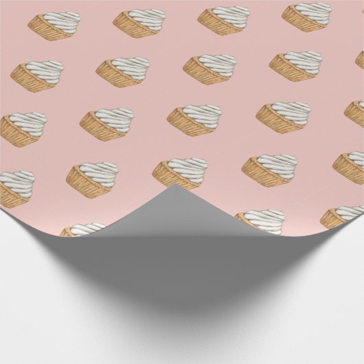 Niedliches rosa Cupcake-Muster Geschenkpapier (Ecke)