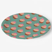 Niedliches rosa Cupcake-Muster Pappteller (Schrägansicht)