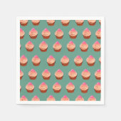 Niedliches rosa Cupcake-Muster Serviette (Vorderseite)