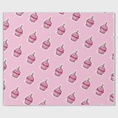 Niedliches rosa Cupcake-Wrapping-Papier Geschenkpapier (Flach)