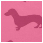 Niedliches rosa Dackelmuster Stoff (Nahaufnahme)