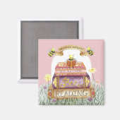 Niedliches Rosa, das ich wohl lieber Bienen lesen Magnet (Vorderseite/Rückseite)