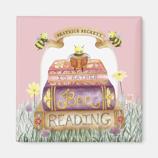 Niedliches Rosa, das ich wohl lieber Bienen lesen  Magnet (Vorne)