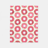 Niedliches Rosa Donuts Muster Fleecedecke (Vorderseite)
