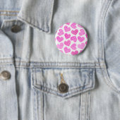 Niedliches rosa doodled Herz Valentinstag Muster Button (Beispiel)