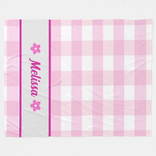 Niedliches rosa, eckiges Muster für kundenspezifis Fleecedecke (Vorderseite (Horizontal))