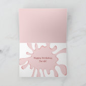 Niedliches Rosa Einhorn Colour Splash Girl Happy Karte (Innenseite)