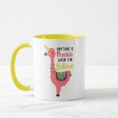 Niedliches rosa Einhorn Flamingo Llama Glaubenssat Tasse (Links)
