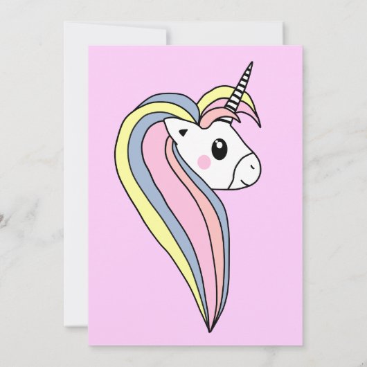 Niedliches Rosa Einhorn Glitzern Girl Einladung (Rückseite)