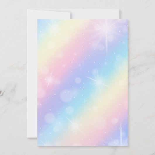 Niedliches Rosa Einhorn Kindergeburtstag Einladung (Rückseite)