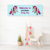 Niedliches Rosa Einhorn mit Flügeln Geburtstag Banner (Insitu)