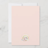 Niedliches Rosa Einhorn mit Regenbogen Geburtstag Einladung (Rückseite)