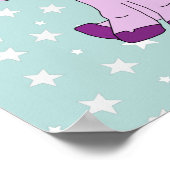 Niedliches Rosa Einhorn mit Sternen Girl Kinderzim Poster (Ecke)