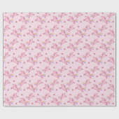 Niedliches rosa Einhorn- und Herzklappenmuster Geschenkpapier (Flach)
