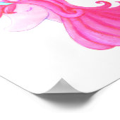 niedliches rosa Einhornplakat Poster (Ecke)