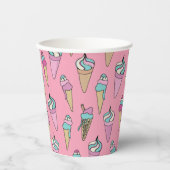 Niedliches rosa Eiscreme-Kon-Party Pappbecher (Vorderseite)