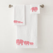 Niedliches rosa Elefant Badezimmer Handtuch Set (Insitu)