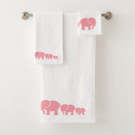 Niedliches rosa Elefant Badezimmer Handtuch Set