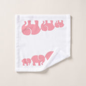 Niedliches rosa Elefant Badezimmer Handtuch Set (Waschlappen)