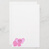 Niedliches rosa Elefant-Briefpapier Briefpapier (Vorne/Hinten)