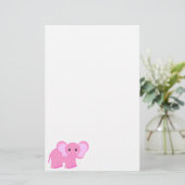 Niedliches rosa Elefant-Briefpapier Briefpapier (Stehend Vorderseite)