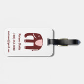 Niedliches rosa Elefantenmuster Gepäckanhänger (Rückseite horizontal)