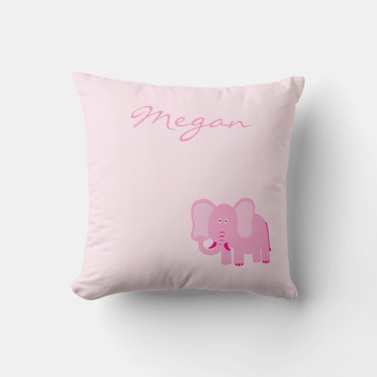 Niedliches rosa Elephant Design Throw Kissen (Vorderseite)