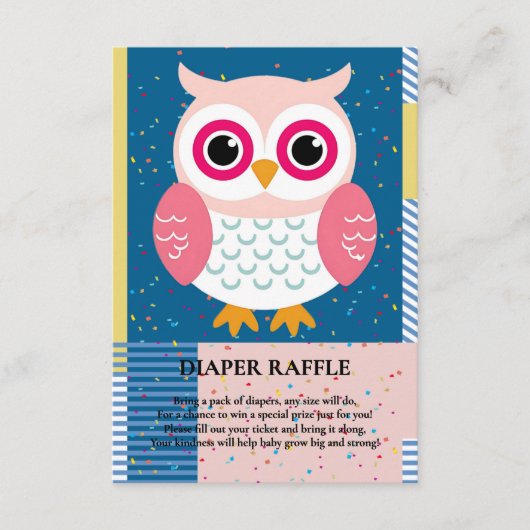 Niedliches Rosa Eule Geschlecht Neutral Woodland B Begleitkarte (Vorderseite)