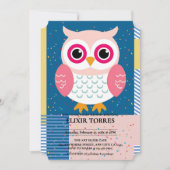 Niedliches Rosa Eule Geschlecht Neutral Woodland B Einladung (Vorderseite)