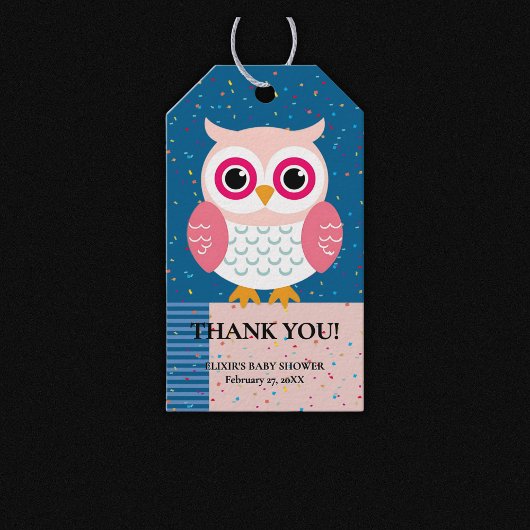 Niedliches Rosa Eule Geschlecht Neutral Woodland B Geschenkanhänger