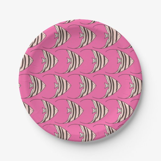 Niedliches Rosa Fisch Kinder Party Pappteller (Vorderseite)
