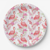 Niedliches Rosa Flamingo-Party Pappteller (Vorderseite)