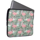 Niedliches rosa Flamingoes Palm Leafs Art Pattern Laptopschutzhülle (Vorne Rechts)